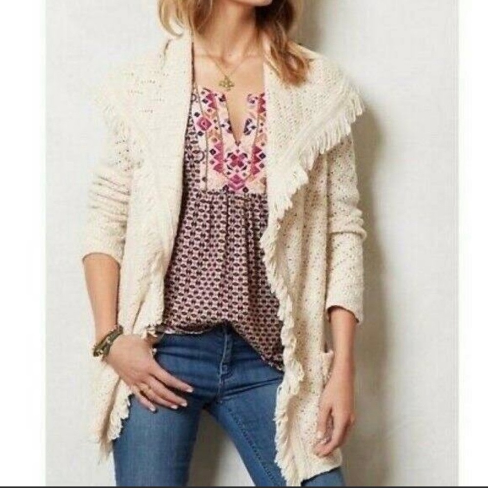 Anthropologie Fringe Sweater - Size Small